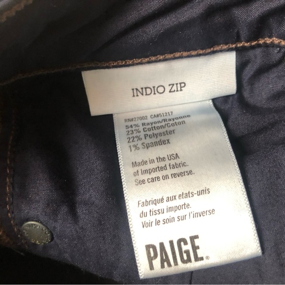 PAIGE indio zip skinny size 26 - Picture 3 of 6
